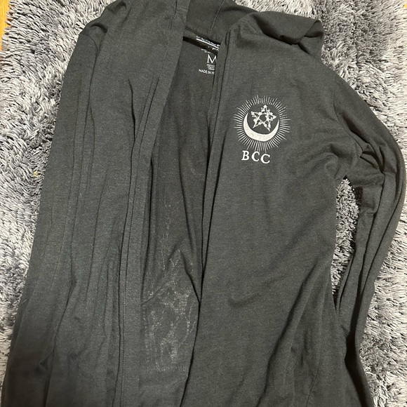 Black craft cult “love me like my demons do” no pockets, long thin cardigan - Picture 4 of 4